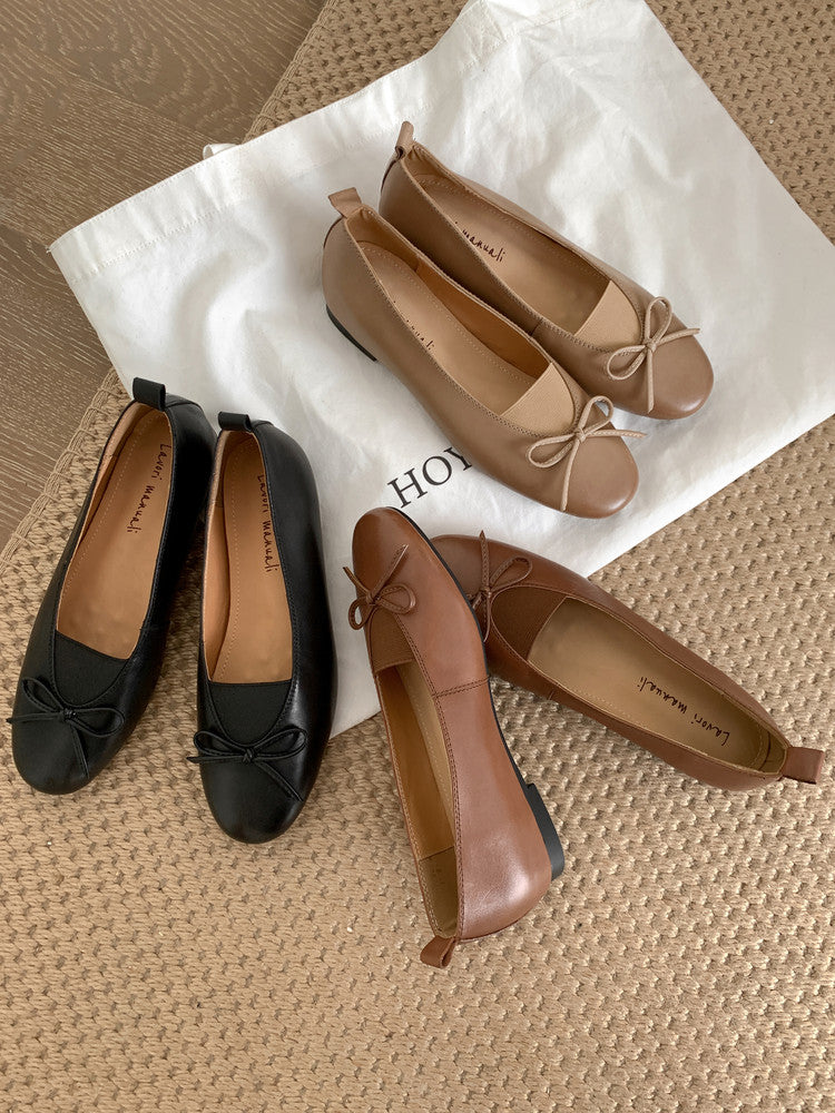 Karin Luna Full Layer Inside and Out~Basic Versatile Bow Hidden Heel Shoes
