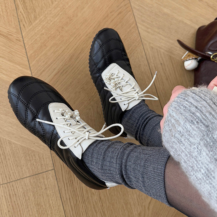 Karin Luna Casual Shoes Series~  In stock Xiaohongshu Hot-Selling Lace-Up Thick-Soled Deep Mouth Single Shoes