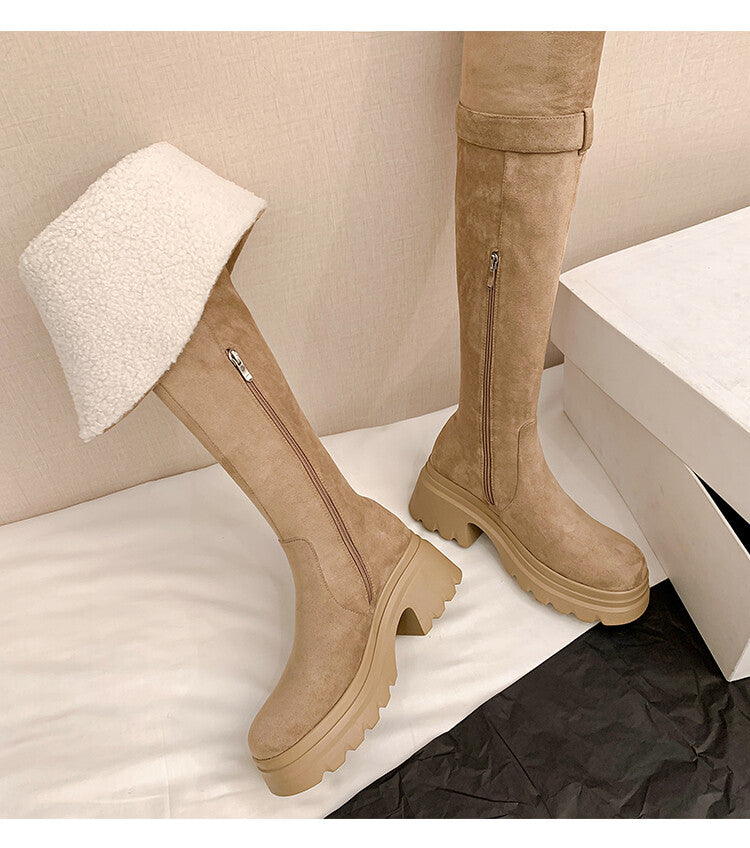 Karin Luna has prepared stock  Main Push Main Push  Hot-selling Large Sole Self-flowing Foldable Round Toe Over-the-Knee Boots