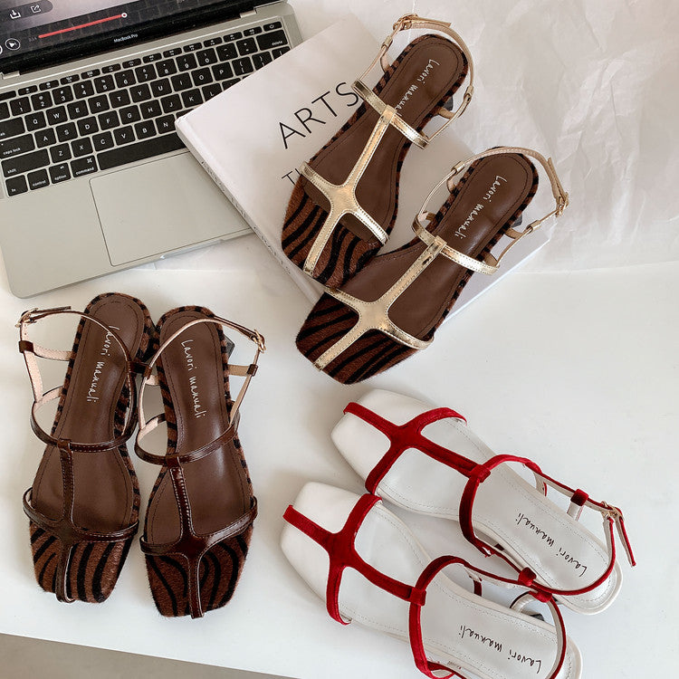 Karin Luna In Stock Spot Goods Vacation style t Strappy Open-Toe Flat Sandals