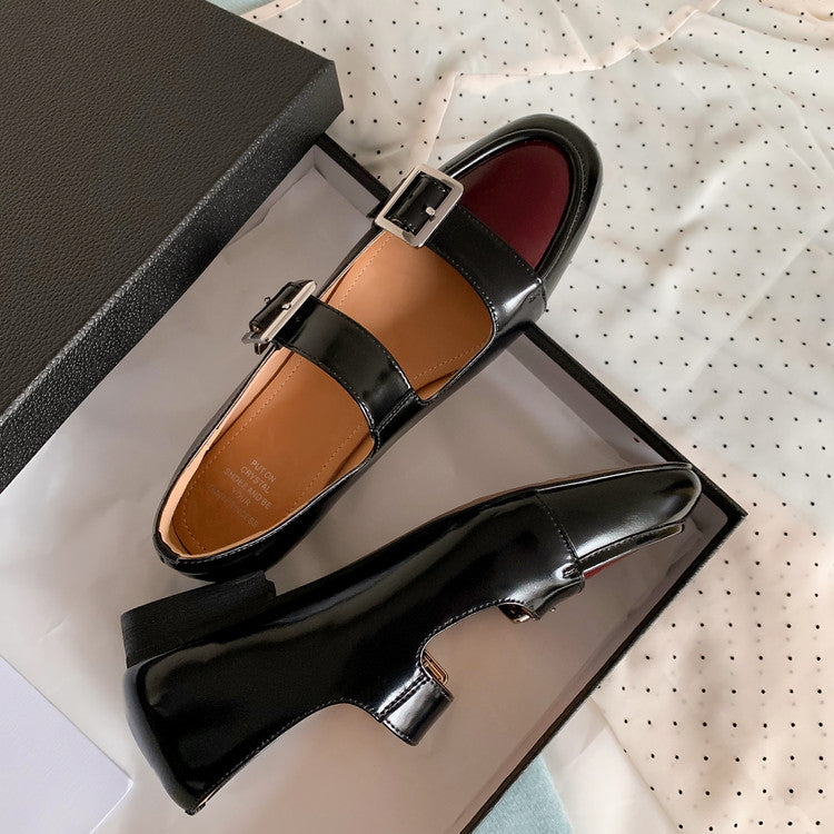 Karin Luna In Stock Spot Goods One-Strap Height-Increasing Belt Buckle Single Shoes