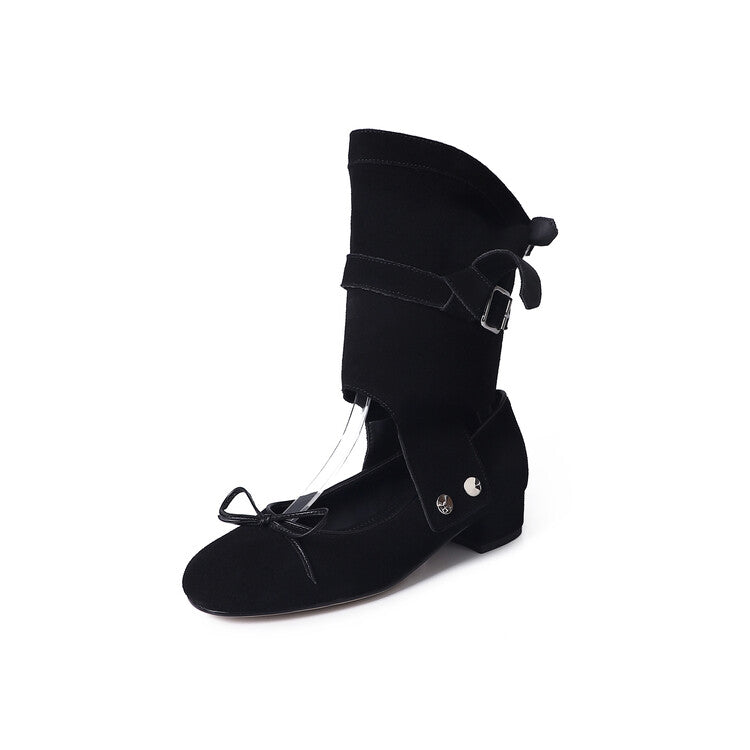 Karin Luna In Stock  Summer  Popular  Detachable Two-Way Vintage Mary Jane Plus Tube Long Boots