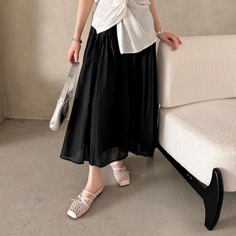 Karin Luna In Stock Spot Goods  Hot-Selling Square-Toe Woven Pig Nose Closed-Toe Slippers