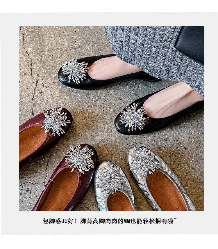 Karin Luna Full Leather Inside and Out~Gorgeous Fireworks Flat Granny Shoes