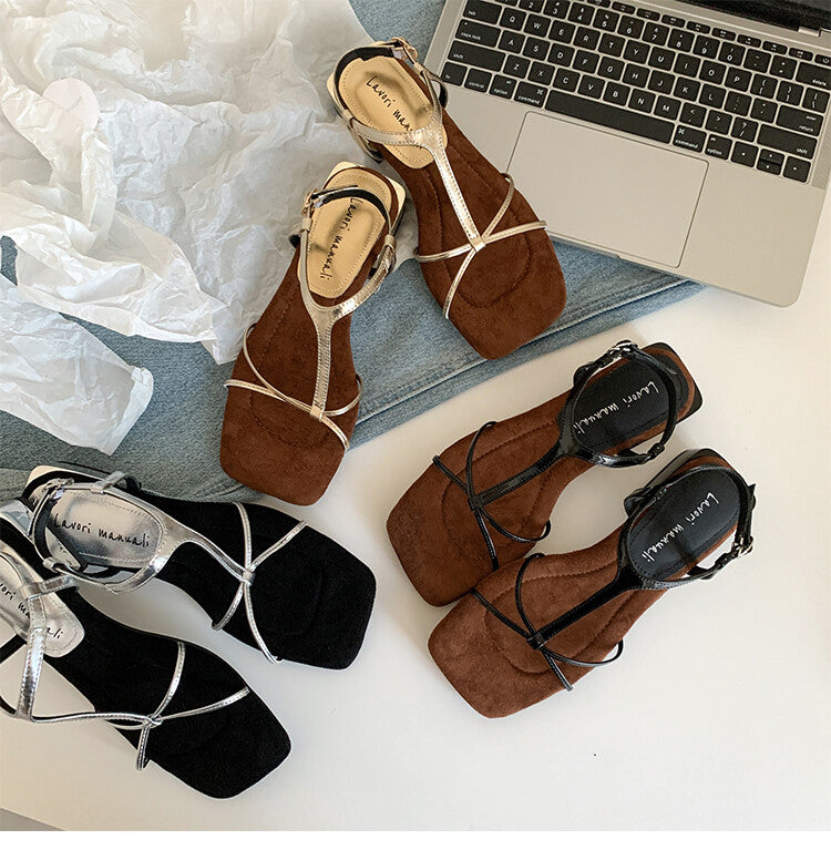 Karin Luna Bestseller Popular Featured products a Large Number of Spot Goods  Comes with data included  Thin Strap T Word Sandals