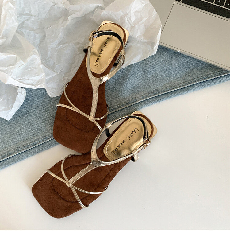 Karin Luna Bestseller Popular Featured products a Large Number of Spot Goods  Comes with data included  Thin Strap T Word Sandals