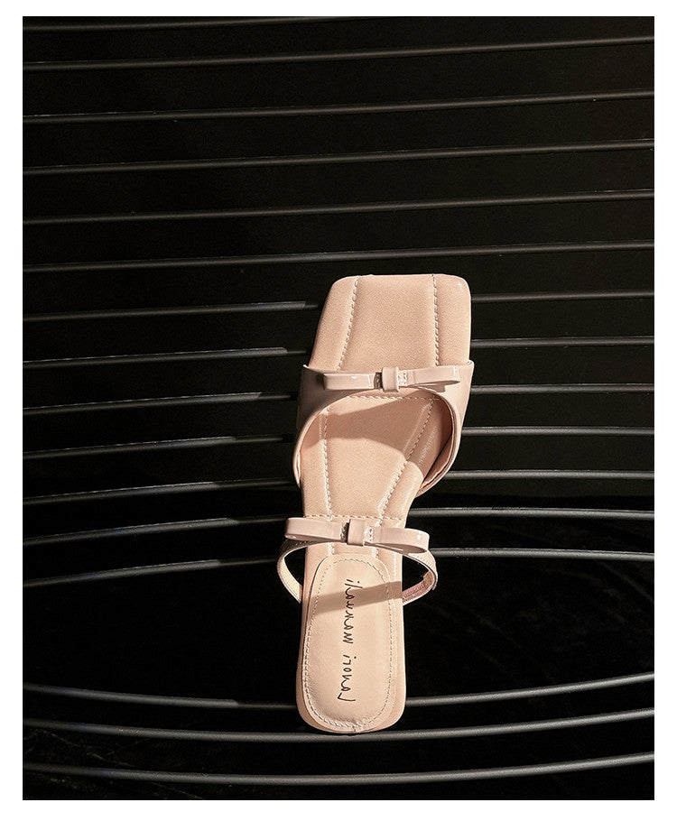 Karin Luna Hot Item Hot Item Self-Flow Square-Toe Irregular Heel Slippers