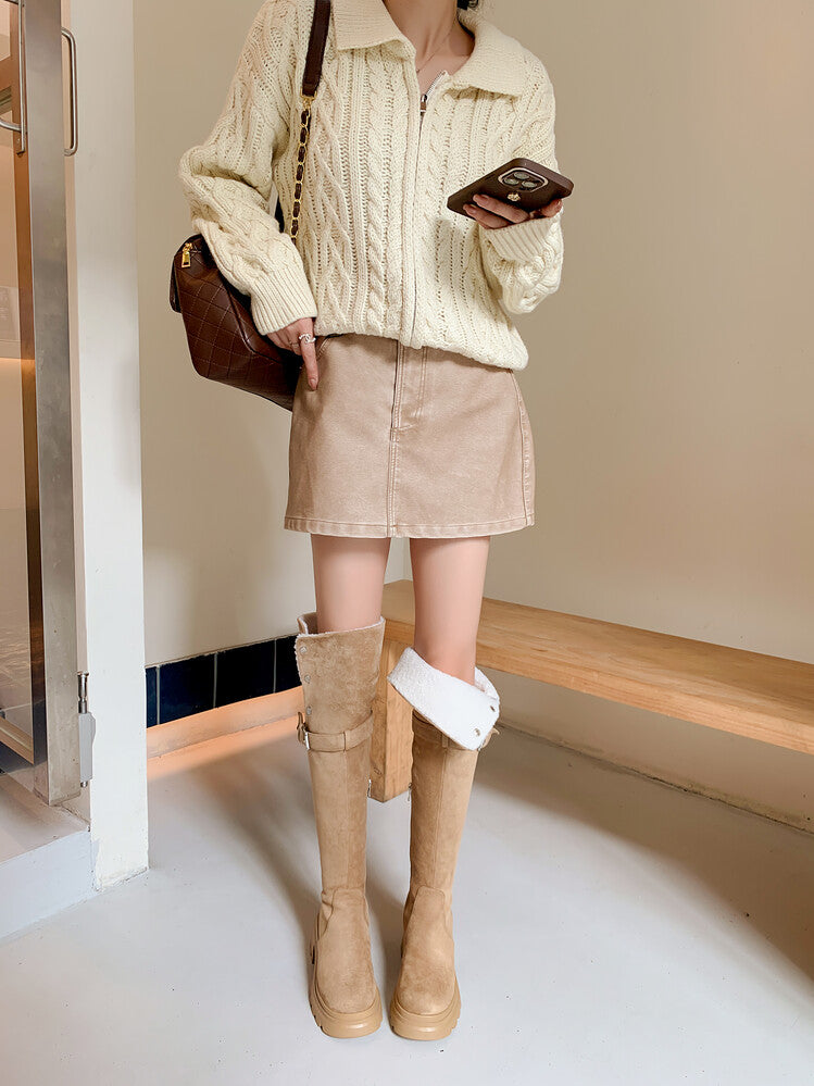 Karin Luna has prepared stock  Main Push Main Push  Hot-selling Large Sole Self-flowing Foldable Round Toe Over-the-Knee Boots