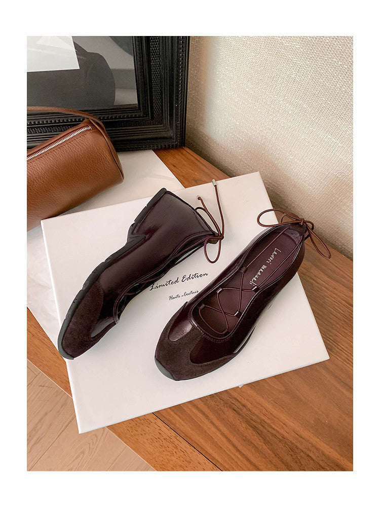 Karin Luna Basic Versatile British Style Casual Lace-up Flats