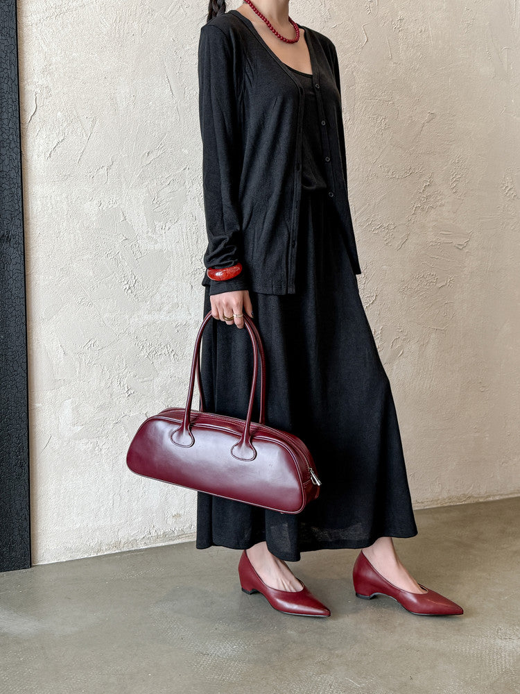 Karin Luna Full Layer Inside and Out~Basic Versatile Retro French Pointed Toe Irregular Heel Single Shoes