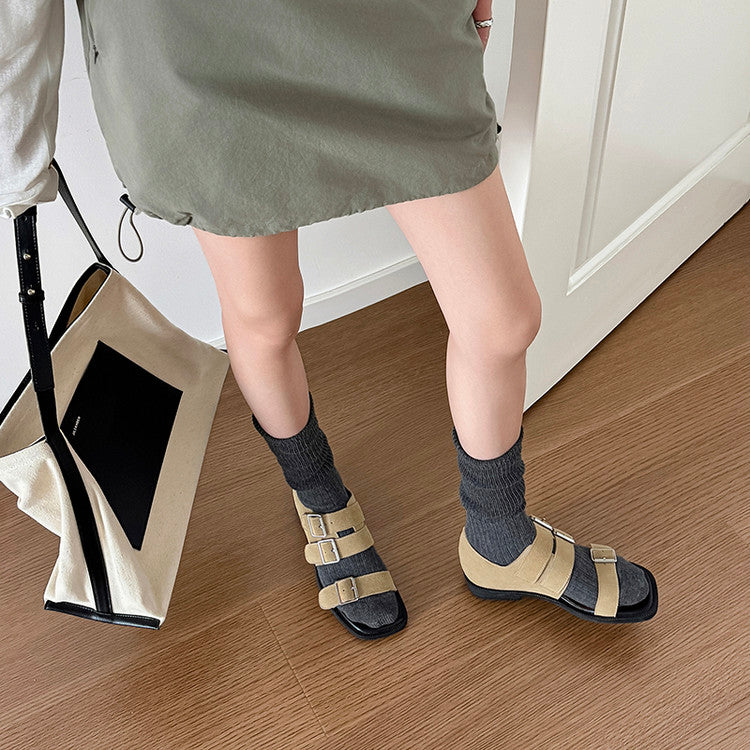 Karin Luna In Stock Spot Goods   Casual Belt Buckle Thick-soled Versatile Sandals