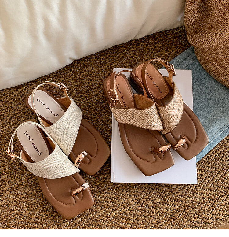Karin Luna Hot Item Hot Item Spot Goods Featured Bestsellers Holiday Style Woven Sofa Sandals