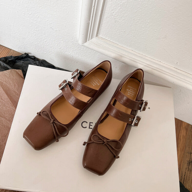 Karin Luna Future Sense silver~Spot Goods Spot Goods Hot-selling Bowknot Retro Belt Buckle Ballet Mary Jane Shoes