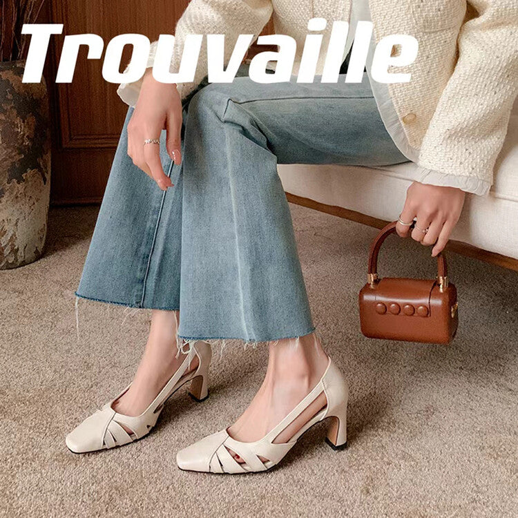 Karin Luna Hot-Selling Retro Big Item Big Goods Available for sale all seasons French-style Hollow Out Single Shoes Full leather inside and out