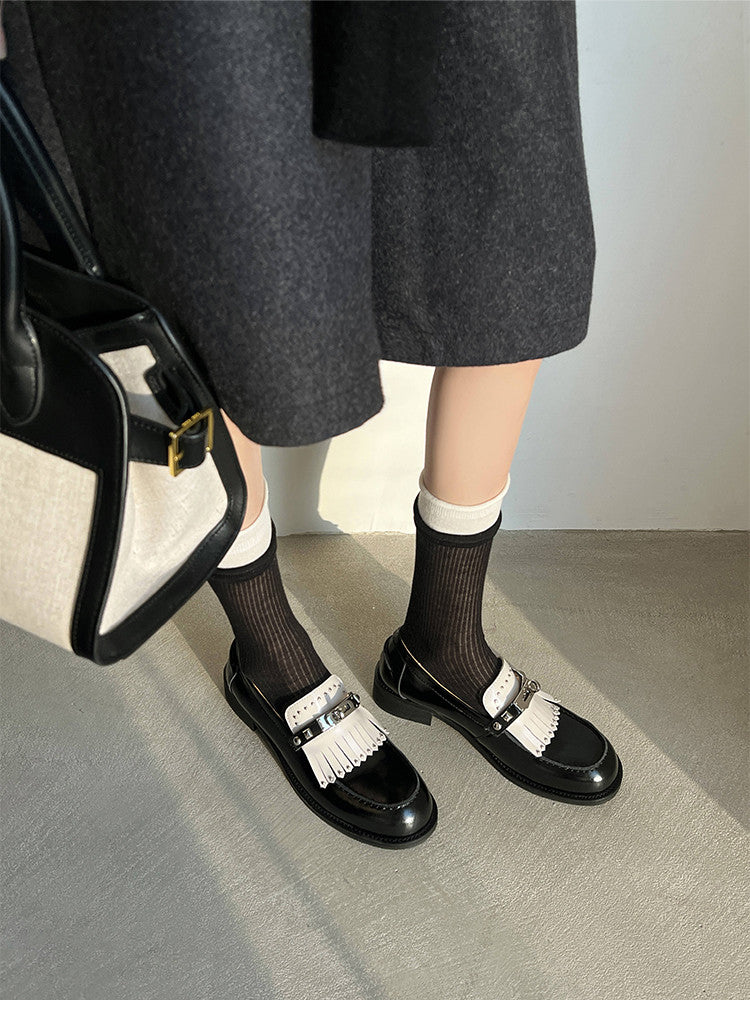 Karin Luna Casual Shoes Series~ Spot Goods Spot Goods Hot-selling Tassel Element Small Gold Buckle Single Shoes