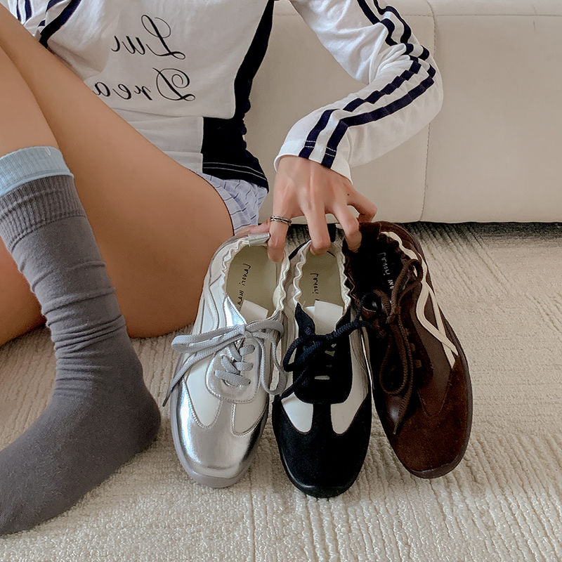 Karin Luna Casual Shoes Series~  In Stock Hot-Selling Versatile Lace-Up Deep Mouth Flats