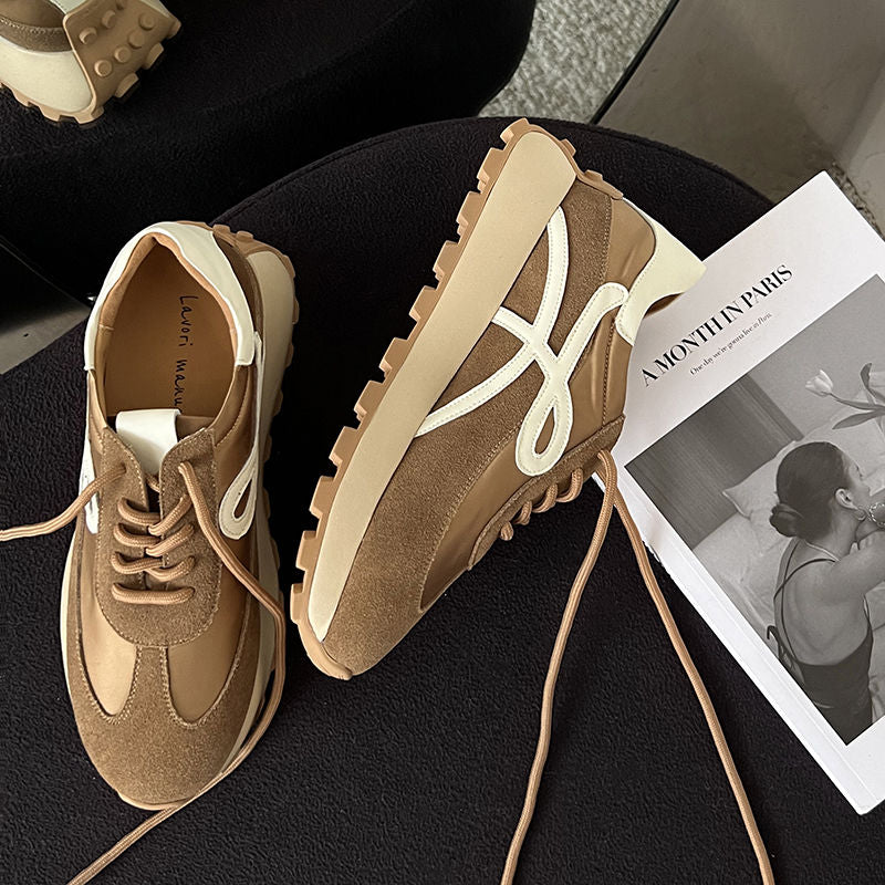 Karin Luna Casual Shoes Series~  In Stock Hot-Selling Versatile Lace-Up Thick-Soled Deep Mouth Single Shoes