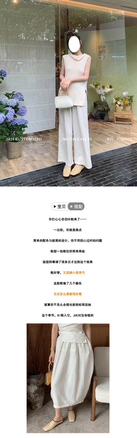 Karin Luna In Stock Spot Goods Baotou Vacation Style Height-Increasing Slippers