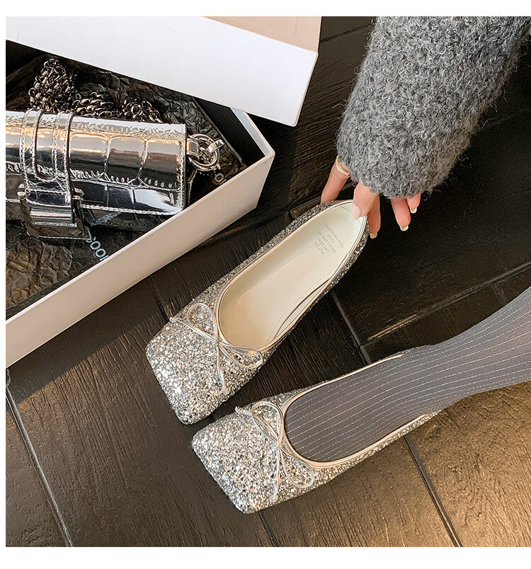 Karin Luna In Stock Spot Goods  Hurry up and grab this hot item!！Square-Toed Flat Granny Shoes