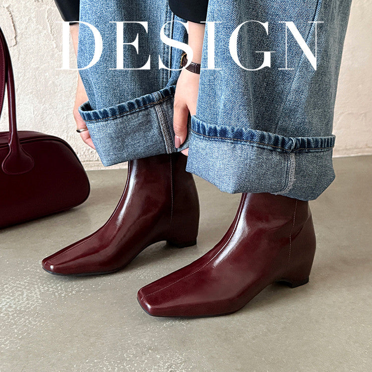 Karin Luna Basic Versatile  Square toe Hot-selling Short Boots