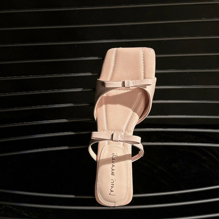 Karin Luna Hot Item Hot Item Self-Flow Square-Toe Irregular Heel Slippers
