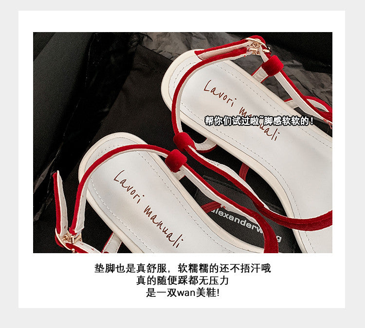 Karin Luna In Stock Spot Goods Vacation style t Strappy Open-Toe Flat Sandals