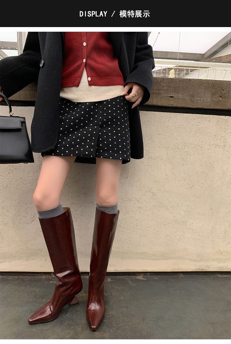 Karin Luna European and American Style Unisex Square-Toed Long Boots