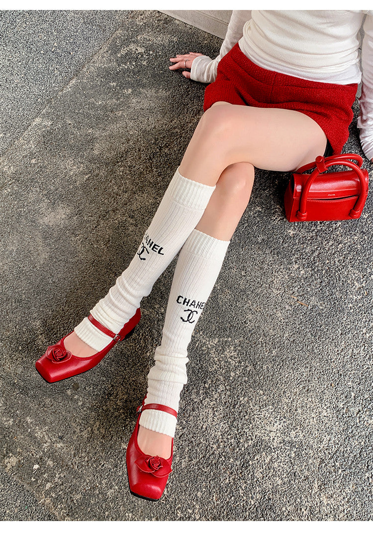 Karin Luna In Stock Spot Goods  Vintage Three-Dimensional Camellia Square-Toed Mary Jane Shoes