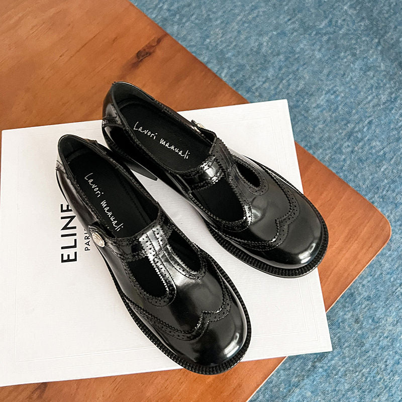 Karin Luna In Stock Spot Goods  Color Matching t Round Toe British Style Single Shoes