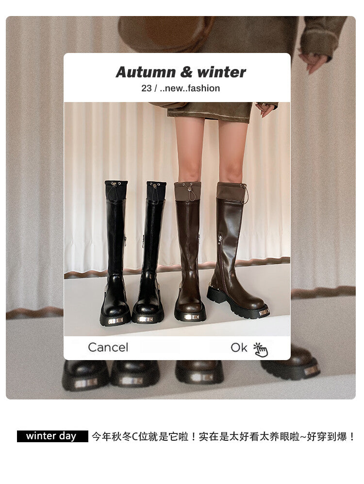 Karin Luna High Volume Bestseller  Comes with data plan included Front Metal Patch Drawstring design Full Cowhide Long Boots