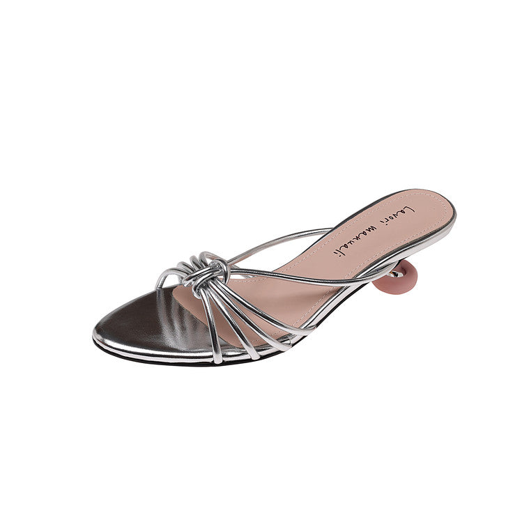 Karin Luna In Stock In Stock  In Stock Round Toe Cross Hollow Round Toe Stiletto Slippers