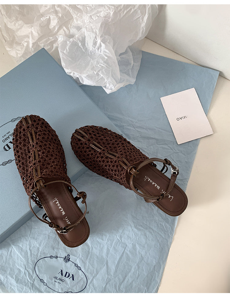 Karin Luna In Stock Spot Goods  Resort Style Series~Casual woven closed-toe flat sandals