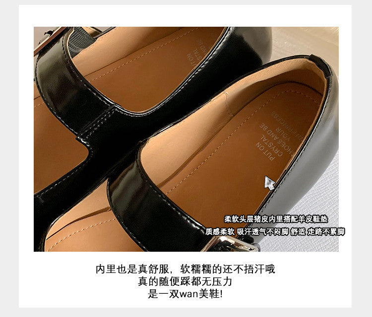 Karin Luna In Stock Spot Goods One-Strap Height-Increasing Belt Buckle Single Shoes