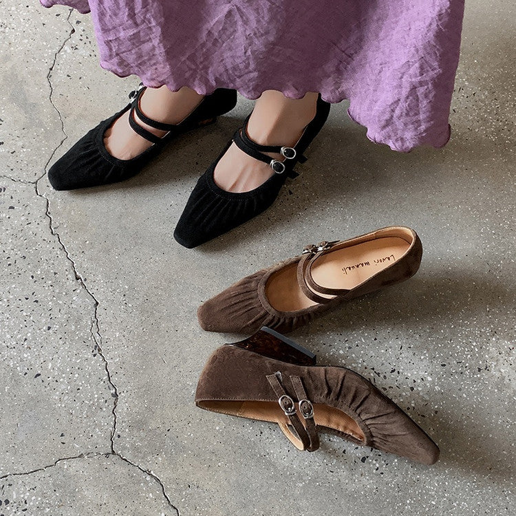 Karin Luna Full Leather Inside and Out Popular Element Amber Heel Elegant French Style Single Shoes