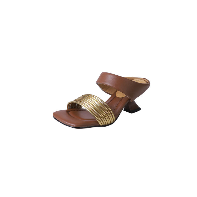 Karin Luna In Stock In Stock Minimalist Style Square-Toed Elegant Slippers