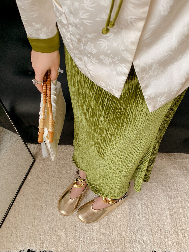 Karin Luna In Stock Large Stock Main Promotion  Two-Way Wear Height-Increasing Retro Gold Buckle Mary Jane Shoes