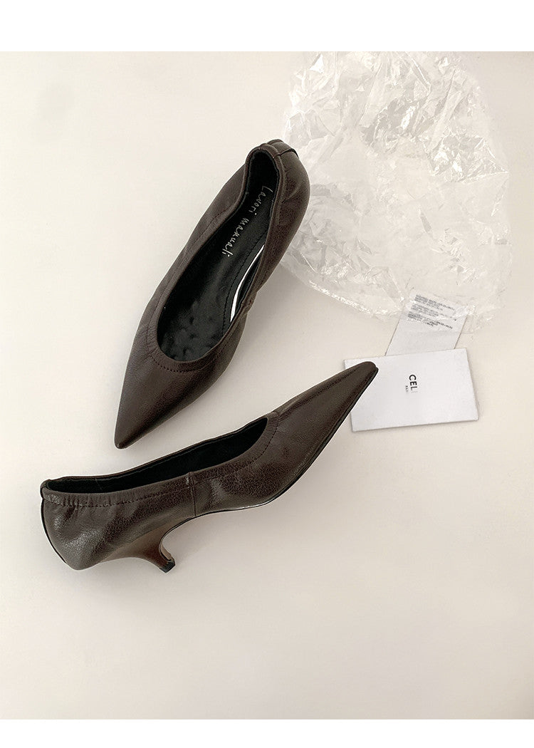 Karin Luna In Stock Spot Goods    Vintage Classic Style Shallow Mouth Single Shoes