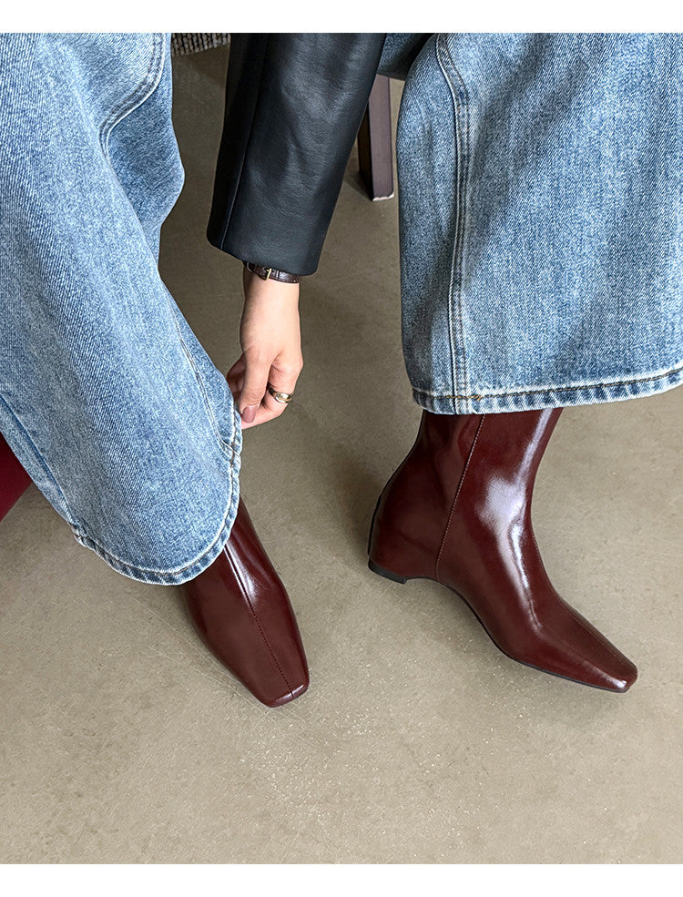 Karin Luna Basic Versatile  Square toe Hot-selling Short Boots