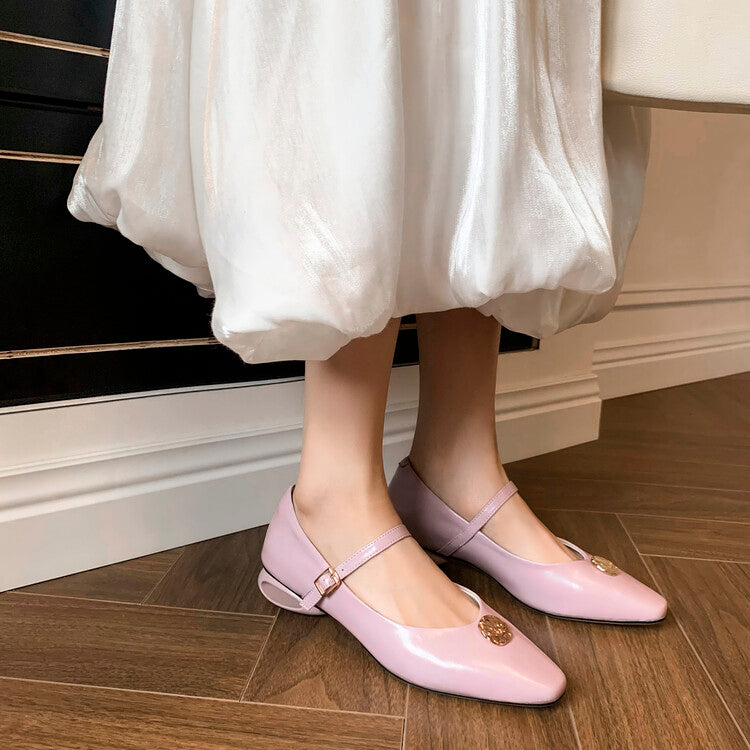 Karin Luna Camellia Story~In stock  Full Leather Shallow Mouth Single Shoes