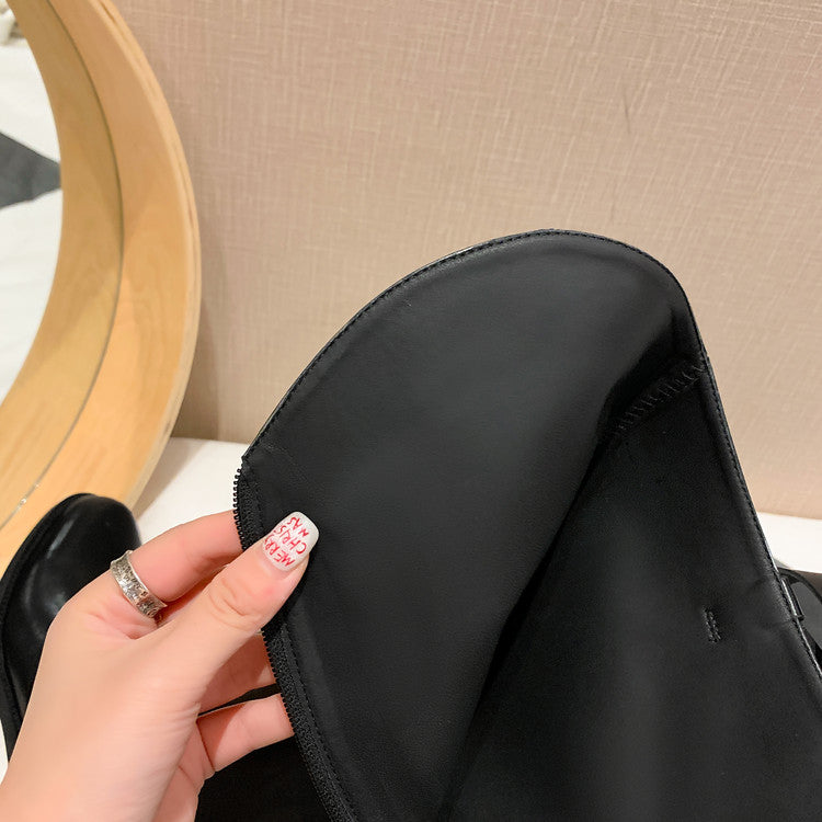 Karin Luna In Stock Classic Style Now Round Toe Flat Bottom Casual Slimming Knight Boots