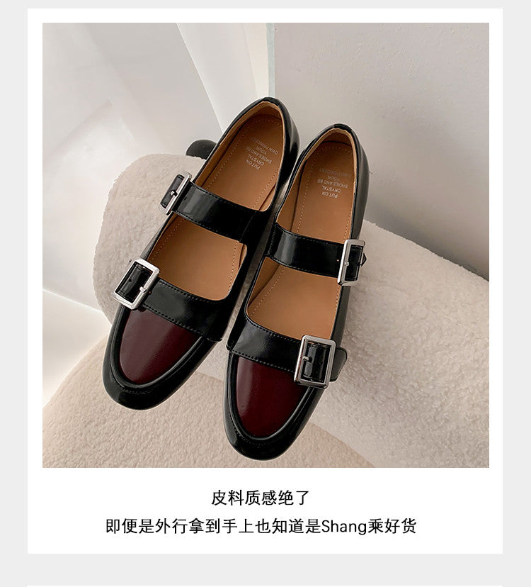 Karin Luna In Stock Spot Goods One-Strap Height-Increasing Belt Buckle Single Shoes