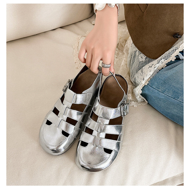 Karin Luna Full Layer Inside and Out~Basic Versatile Perforated Round Toe Birkenstock Shoes