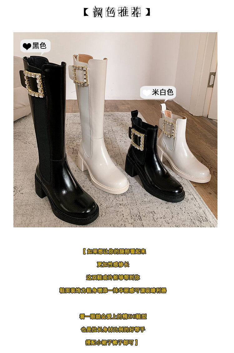 Karin Luna Bestseller Spot Goods Exquisiteness round Head Elastic Long Boots