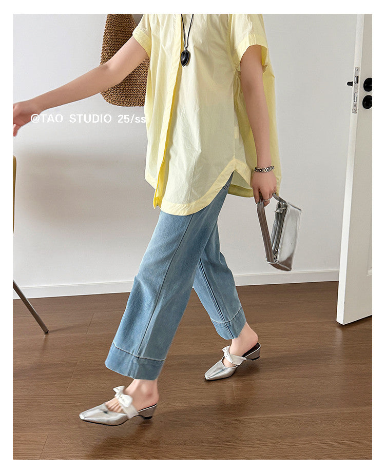 Karin Luna In Stock In Stock  Fluffy feel Bowknot Closed-Toe Slippers