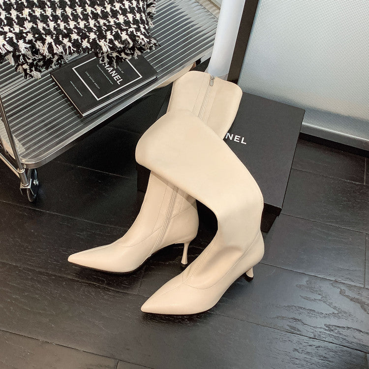 Karin Luna Elegant Style v Pointed Toe Stiletto Long Boots