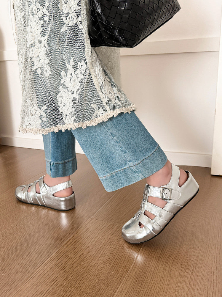 Karin Luna Full Layer Inside and Out~Basic Versatile Perforated Round Toe Birkenstock Shoes