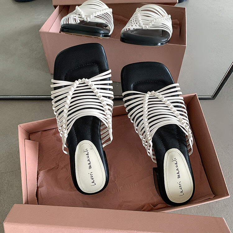 Karin Luna In Stock Spot Goods  Resort Style Handwoven Flat Sole Slippers