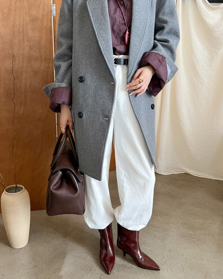 Karin Luna In Stock Spot Goods Minimalist Tube Kitten Heel Short Boots
