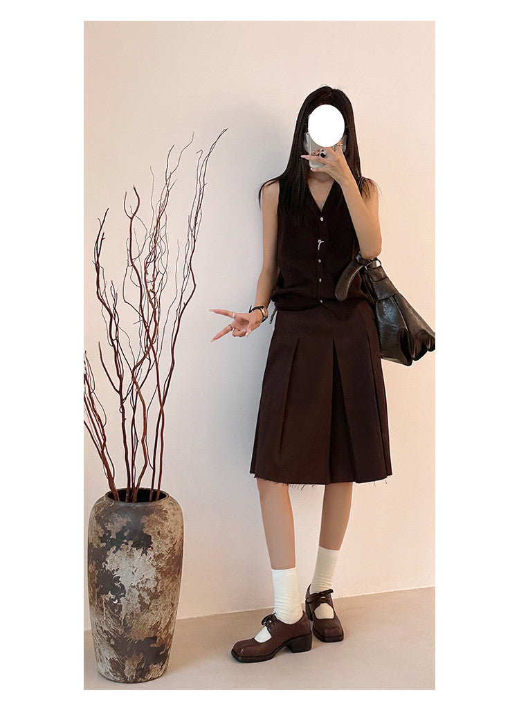 Karin Luna In Stock Spot Goods   Full leather inside and out Vegetable Tanned Hand-Grabbed Sheepskin Square-Toed Chunky Heel Single Shoes