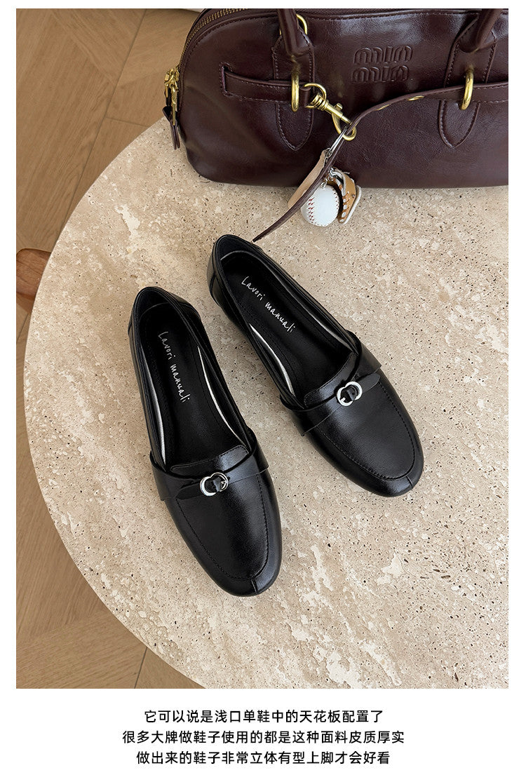 Karin Luna In Stock Spot Goods Basic Versatile British Style Single Shoes